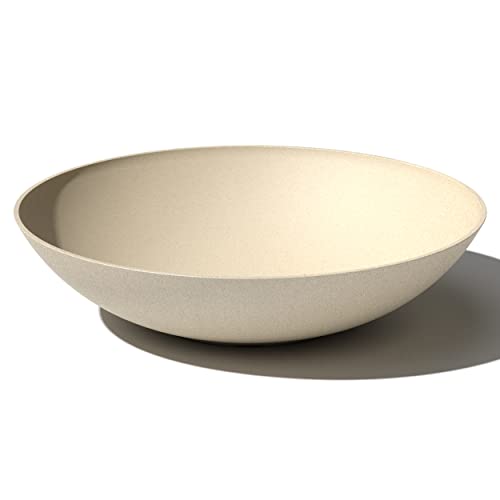 Veradek Mason Series Lane Bowl Planter| for Indoor or Outdoor Tabletops/Gardens |Made from Plastic-Stone Composite with Drainage Holes|Modern Décor for Flowers, Succulents, Small Plants - color: Sand, size: 8"H x 32"DIA