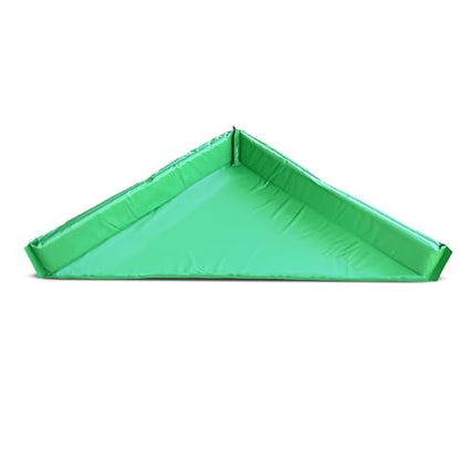FLASHDRY Portable Spill Containment Berm, Folding Duck Pond 4' x 4', Reusable Oil, Fuel & Chemical Spill Containment Tray, UV-Resistant PVC, Heavy-Duty, Quick & Easy Setup, Garage & Industrial Use - color: Light Green