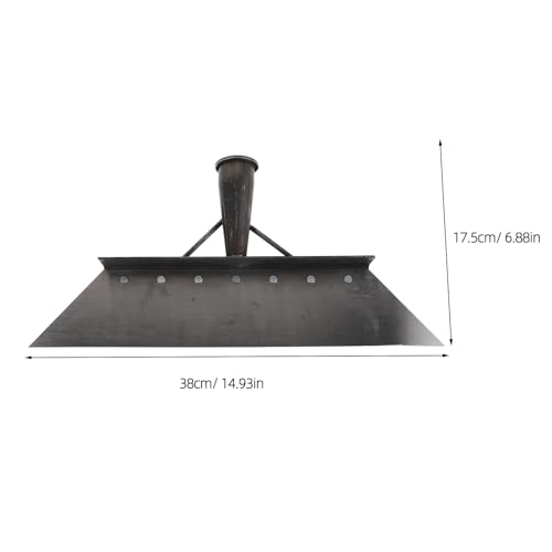 Toddmomy Heavy Duty Manganese Steel Cleaning Shovel for Farm Manure Removal, 38cm Flat Metal Scraper Tool for Barn and Livestock Facility Maintenance