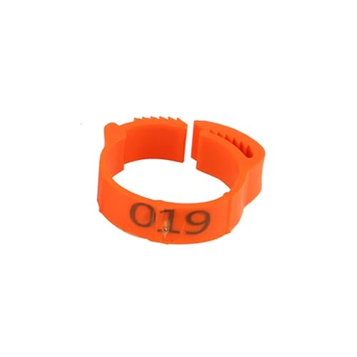 100PCS Chicken Foot Ring Adjustable Size Poultry Leg Digital Label Buckle 6 Colors Plastic Chick Duck Goose Farm Equipment for Easy Flock Management(Orange) - color: Orange