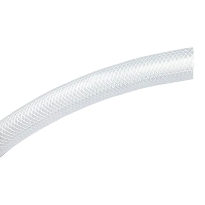Gloxco Clear Braided PVC Tubing, Food Grade, Heavy Duty Reinforced Hose, 1" ID, 100 Ft Length - size: 1" x 100 Ft