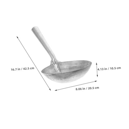 Heavy Duty Iron Ladle for Farm Garden Use Ergonomic Feeding Scoop Polished Finish for Watering Mixing Spoon for Livestock and Pet Feeding
