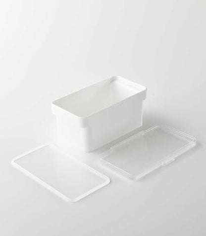 YAMAZAKI Home Tower Airtight Pet Food Storage Container - Cat And Dog Food Holder Bin With Transparent Lid And Handle - Small - Polypropylene - 0.8 Gallons, 3 Liters - color: White, size: Small