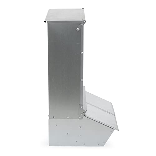 Brower 2 Door Heavy Duty Galvanized Steel Alloy Supplement Outdoor Hog Feeder with Free Acting Doors for 8 Full Grown Hogs and Pigs