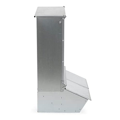 Brower 2 Door Heavy Duty Galvanized Steel Alloy Supplement Outdoor Hog Feeder with Free Acting Doors for 8 Full Grown Hogs and Pigs