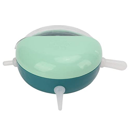 Pet Nipple Feeder with 5 Silicone Nipples, Small Pet Milk Bowl for Rabbits Puppy Kitten, Food Grade Simulated Nursing Bowl with Protective Cover, Easy to Use Milk Feeding Device fo