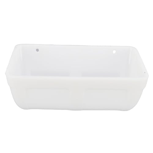 3 Pack Hanging Chicken Feeder Trough, Large Capacity Space Saving Plastic Chicken Feeder Trough, Minimized Feed Waste for Farm Coop and Outdoor Use (White) - color: White