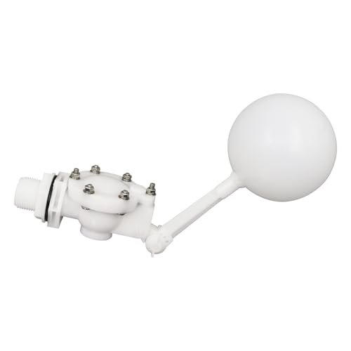 3/4 Detachable Floating Float Valve,White Plastic Water Float Valve with Adjustable Arm for Water Level Control for Water Tank Pond, Livestock Waterer (3/4") - size: 0.75 Inch