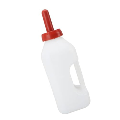 Rengue Calf Feeding Bottle, 2 Quart Thick Design Leakproof Nonslip Silicone Nipple, with Handle for Easy Feeding, Small (Horizontal Milk Pot)
