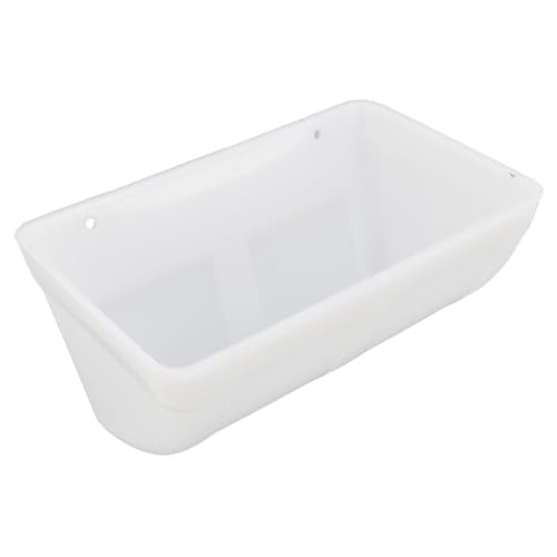Estink Hanging Poultry Feeder, Plastic Design Reduces Feed Waste Large Capacity for Farms Backyards (White) - color: White