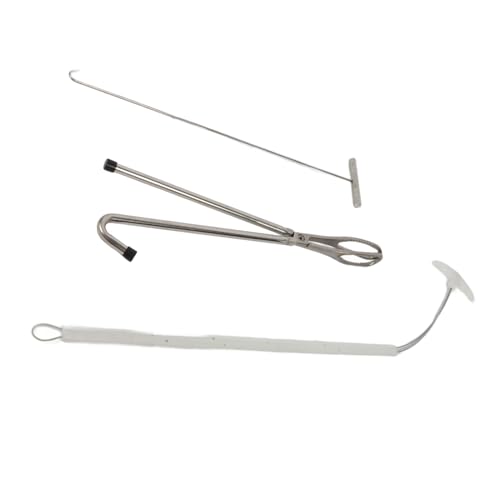 Zerodis Pig Midwifery Tools Set, Stainless Steel Veterinary Midwifery Rope Pliers Hook Pig Breeding Equipment Livestock Tool(3pcs)