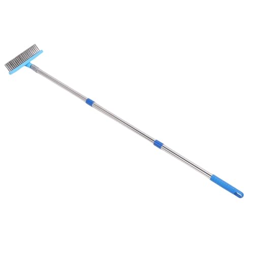 Zerone Heavy Duty Steel Wire Broom, 30cm Plastic Head Stainless Steel Handle Outdoor Floor Scrub Brush with Extended Pole, for Patios Decks Gardens Concrete Garages (120cm) - size: 120cm