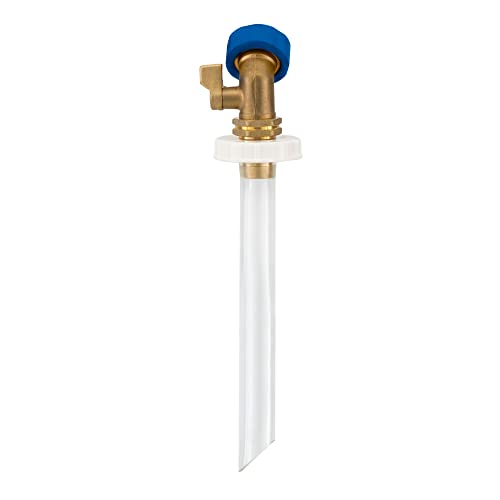 RecPro RV Hands Free Water Tank Fill | Clear Fill Tube with Brass Shut-Off Valve | Secure Fresh Water Tank Filler for RV Camper Trailer