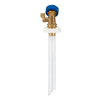 RecPro RV Hands Free Water Tank Fill | Clear Fill Tube with Brass Shut-Off Valve | Secure Fresh Water Tank Filler for RV Camper Trailer