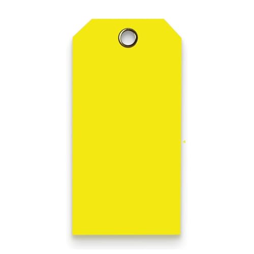 Tags 4 Less 15 Mil Waterproof Plastic Tags, Pack of 100 – 2” x 4” Heavy Duty Plastic Tags for Labeling, Outdoor Tagging, Equipment Labeling, Luggage, Valves & More (Yellow) - color: Yellow, size: 2" x 4"