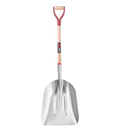 Aluminum Snow Shovel Driveway Snow Removal Tools Wide Grain Shovels | Light weight Aluminium Shovel Head, Large Capacity,Sturdy Wooden Handle,Snow Removal Tools,For Grain Transporting - style: Garden