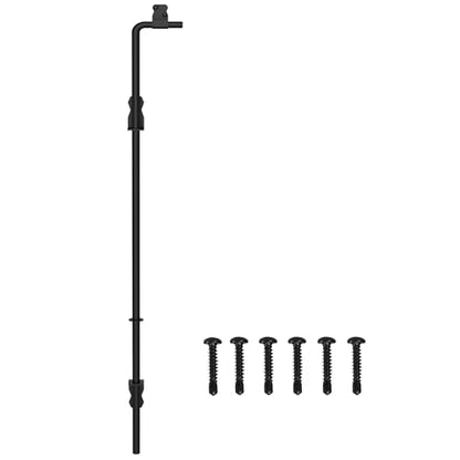 Sdstone 36 Inch Heavy Duty Cane Bolt Gate Drop Rod,Gate Ground Latch Hardware for Wooden Fences,Metal Gates Doors Stopper for Gate Ground (Black Finish,1 Pack) - size: 36 Inch