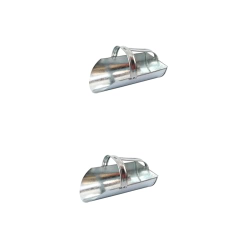 Abaodam 2pcs Iron Shovel Food Feeding Scoop for Livestock Farm Use Comfortable Handle for Easy Feeding and Clean-up