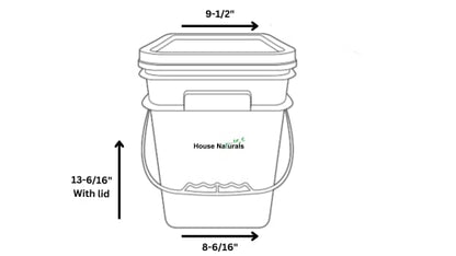 House Naturals 4 Gallon Square Food Grade Bucket Pail with Plastic Handles and Lid (Pack of 3) Made in USA containers (Blue) - color: Blue