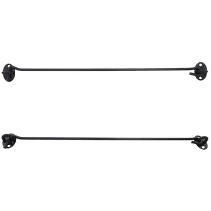 2PCS 16 Inch Stainless Steel Barn Door Hook and Eye Latch Black, Long Privacy Cabin Door Swivel Window Hook, Heavy Duty Gate Latch Holder Easy Lock- for Sliding Door, Garage, Shed, Window - size: 16 Inch - Black