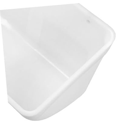 Abaodam 2pcs Hanging Chicken Feeder Trough White Livestock Feeding Bucket for Geese and Poultry with Removable Parts and Space-Saving Design Includes Screws and Buckles - color: White