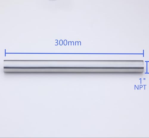 CONSTELLAR 304 Stainless Steel Pipe Nipple - 1" NPT Female x 1" NPT Female Threaded Fitting, 12 Inch (300mm) Length 3mm Wall Thickness Heavy Duty Seamless Pipe Nipple for Water Gas Oil fluid (1 Pack) - size: 1" NPT Female x 1" NPT Female, style: 300mm (12