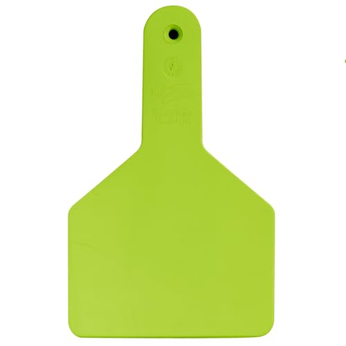 Z Tags 25 Count 1-Piece Blank Long Neck Tags for Calves (Chartreuse) - color: Chartreuse