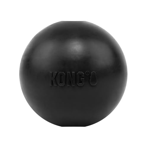 KONG Extreme Ball with Hole - Fetch Toy - Durable Dog Toy for Training, Interactive Playtime & More - Natural KONG Extreme Rubber Ball - Black - For Small Dogs - size: Small (Pack of 1)