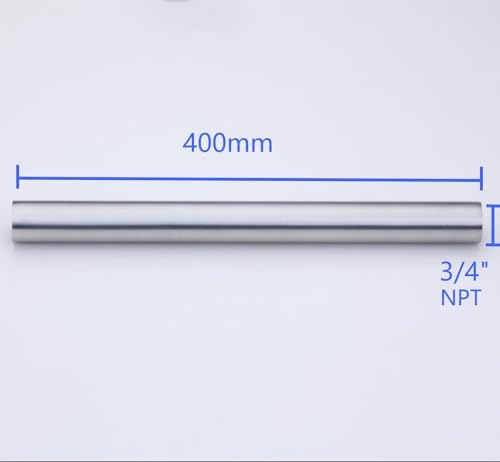 CONSTELLAR 304 Stainless Steel Pipe Nipple-3/4" NPT Female x 3/4" NPT Female Threaded Fitting 16 Inch (400mm) Length 3mm Wall Thickness Heavy Duty Seamless Pipe Nipple for Water Gas Oil fluid (1 Pack) - size: 3/4" NPT Female x 3/4" NPT Female, style: 400m