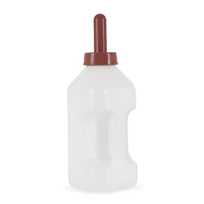 Tuff Stuff Products LBH2 2 Quart Push On Nipple Teat Cap 2 Quart Calf Milk Feeder Nursing Feeding Bottle with Hand Grip Handle
