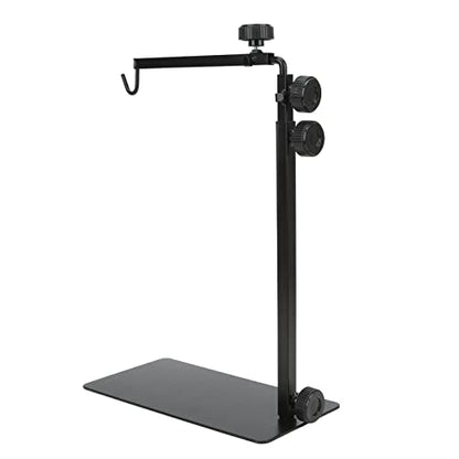 Reptile Lamp Stand, Iron Adjustable Heat Light Holder, Foldable Height Design – Stable Screw Knob Structure, Easy Installation for Lizards Turtles Snakes