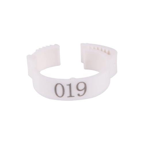 100PCS Chicken Foot Ring Adjustable Size Poultry Leg Digital Label Buckle 6 Colors Plastic Chick Duck Goose Farm Equipment for Easy Flock Management(White) - color: White