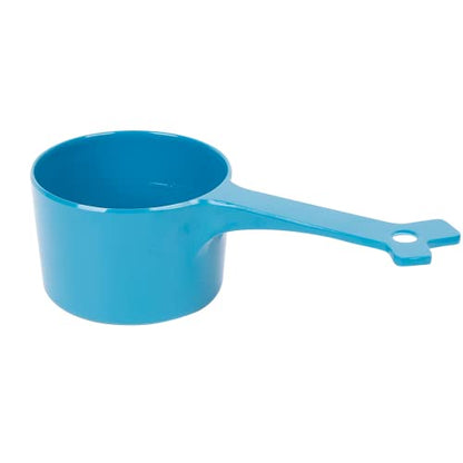 Messy Mutts Melamine Dog Food Scoop (1 Cup Capacity) | Measuring Cup for Animal Food | Features 1/2 Cup Indicator Line | Small or Large Dog Food Scooper | Dishwasher Safe | Blue - color: Blue