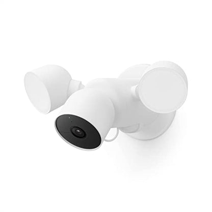 Google Nest Cam with Floodlight - Outdoor Camera - Floodlight Security Camera, White, 1 Count (Pack of 1) | Outdoor camera, camera with customizable floodlight, 1080 HDR video, night vision, 180° motion detection, Google Home app - size: 1 Count (Pack of
