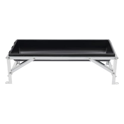 39.4" Long Feeding Trough, 9.3 Gal Livestock Trough Galvanized Sheet Feeder Trough for Horse Goat Sheep Cattle Cow Alpaca (Black) - color: Black