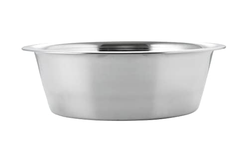 11 Cups Stainless Steel Dog Bowls, 10" Diameter, 3" Height, Double Pack, Dishwasher Safe - color: Double Pack, size: 11 cup (Standard)