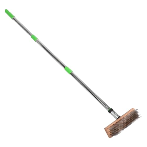 LIOOBO Stainless Steel Scrub Brush: 1.2m Heavy-Duty Wire Bristle Brush for Tough Stains - Outdoor Use on Decks Patios & Concrete - Commercial Cleaning Tool