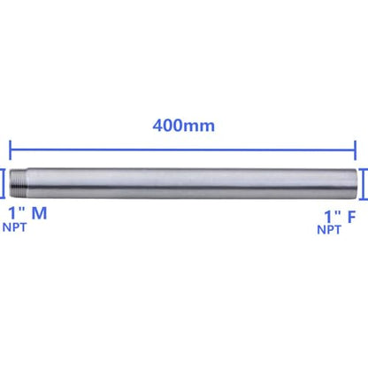 CONSTELLAR 304 Stainless Steel Pipe Nipple - 1" NPT Male x 1" NPT Female Threaded Fitting, 16 Inch (400mm) Length 3mm Wall Thickness Heavy Duty Seamless Pipe Nipple for Water Gas Oil fluid (1 Pack) - size: 1" NPT Male x 1" NPT Female, style: 400mm (16 inc