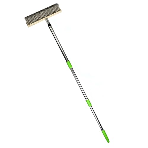 ordinarYone Strong Stainless Steel Deck Brush With 59 Inch Customizable Handle For Concrete Wood And Outdoor Spaces