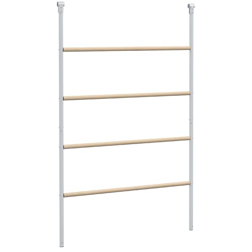 PawHut Chicken Perch for Coop, Wooden and Galvanized Steel Jungle Gym Roosting Bar Ladder for Backyard Poultry, 55" x 33.75"