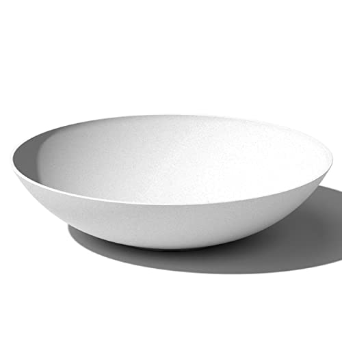 Veradek Mason Series Lane Bowl Planter| for Indoor or Outdoor Tabletops/Gardens |Made from Plastic-Stone Composite with Drainage Holes|Modern Décor for Flowers, Succulents, Small Plants - color: White, size: 8"H x 32"DIA
