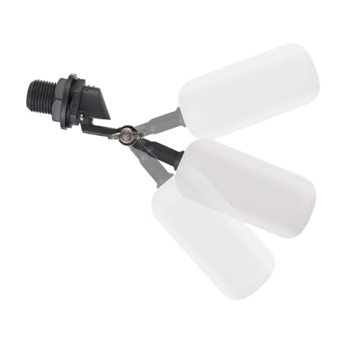 0.5 Inch Float Valves Automatic Water Filler for animal drinking 1/2" Adjustable Float Valve for Ponds & Livestock Troughs Durable Plastic and Easy Install for farm use (3-Pack White)