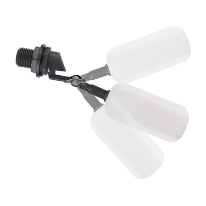 0.5 Inch Float Valves Automatic Water Filler for animal drinking 1/2" Adjustable Float Valve for Ponds & Livestock Troughs Durable Plastic and Easy Install for farm use (3-Pack White)