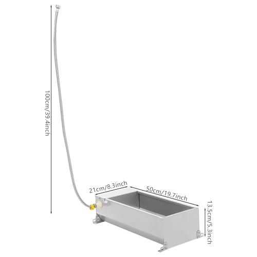 Automatic Livestock Water Trough, 2 Gallon Stainless Steel Water Bowl with Float Valve, Self Filling Water Trough for Dogs, Horse, Goat, Pig, Sheep