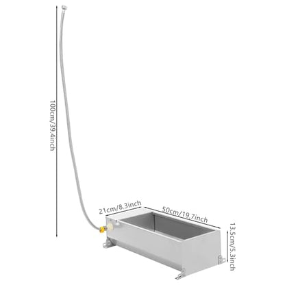 2 Gallon Automatic Livestock Water Trough with 3.28ft Hose, Self Filling Dog Water Bowl Dispenser with Float Valve, Stainless Steel Animal Waterer for Pig Horse Cattle Sheep Goat Poultry