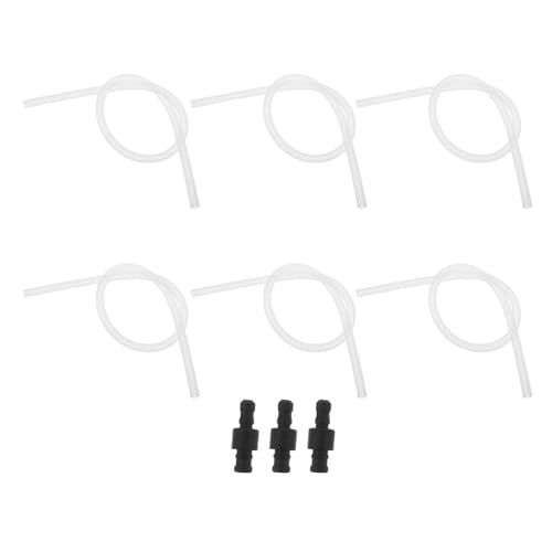 TEHAUX 6 Pack Espresso Machine Milk Frother Hose Replacement with 3 Connectors - 15 Inch Silicone Milk Tube for Coffee Makers - High Temperature Steam Tubing for Latte and Cappuccino - Clear
