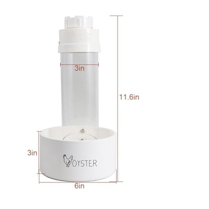 Kalekey 2 Pack Transparent PVC Chicken Feeder, Oyster Shell and Grit Feeder Hanging Ground Chicken Coop Feeder with Hanging Hook for Hens & Chicks (White) - color: White