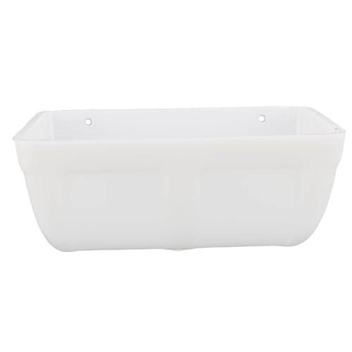 Hanging Poultry Feeder, Large Capacity Space Saving Plastic Chicken Feeder Trough, with Minimized Feed Waste Design, for Farm Coop Yard Indoor Outdoor Use (White) - color: White
