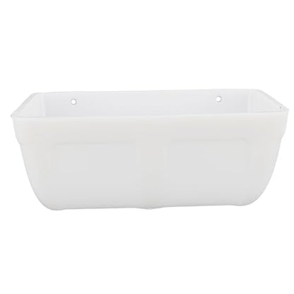 Hanging Poultry Feeder, Large Capacity Space Saving Plastic Chicken Feeder Trough, with Minimized Feed Waste Design, for Farm Coop Yard Indoor Outdoor Use (White) - color: White