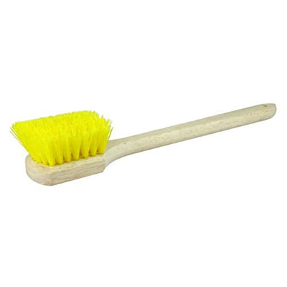 Weiler 44016 20" Utility Scrub Brush, Yellow Polypropylene, Long Handle, Wood Block - size: 20", style: Yellow Polypropylene